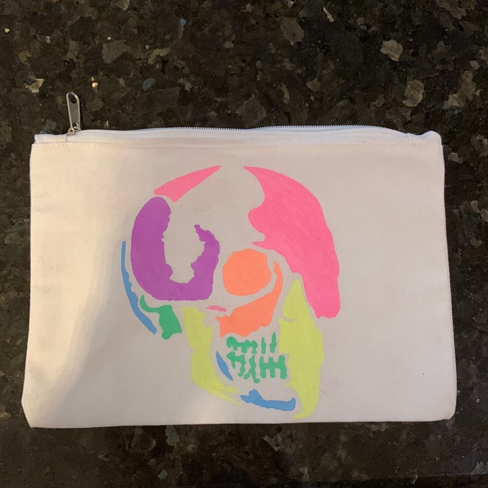 Neon Skull makeup bag